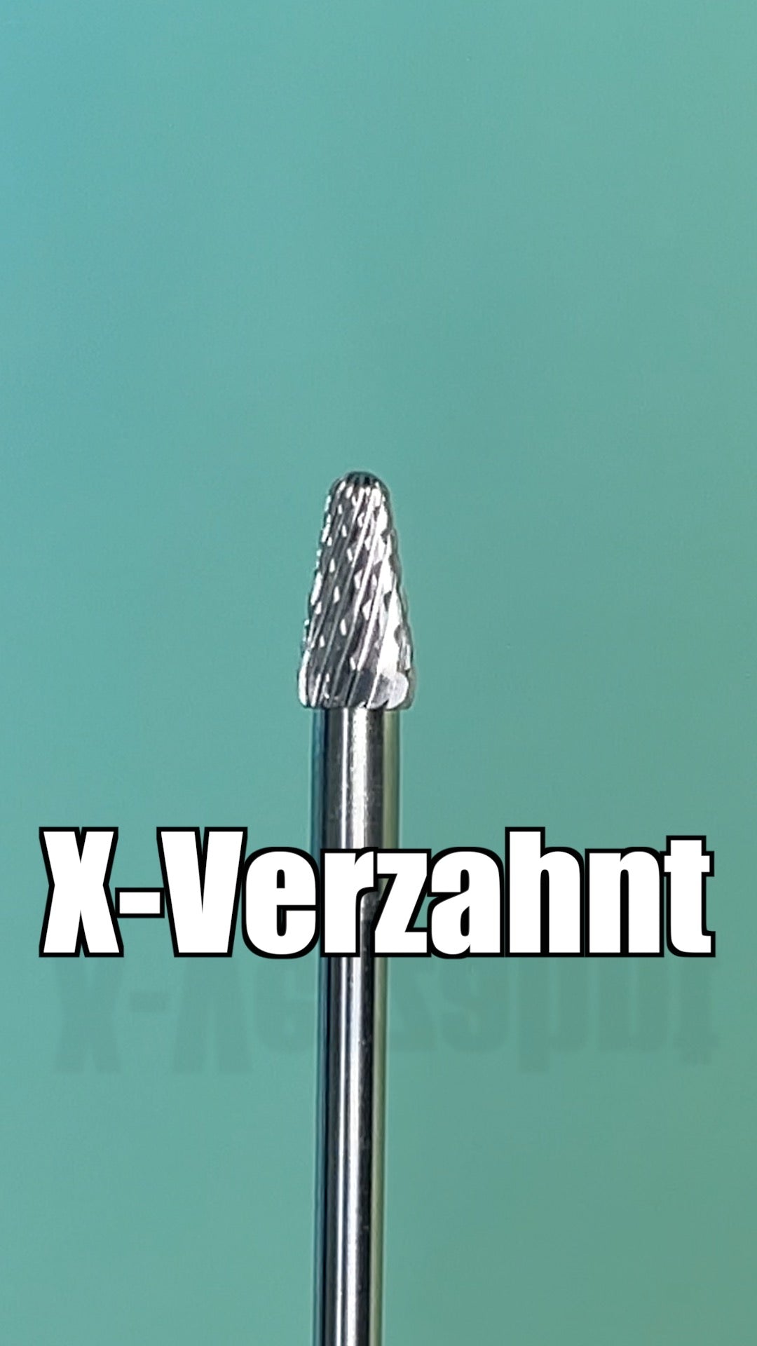 X-verzahnter Hartmetallfräser aus dem Mykose-Set zum Reduzieren verdickter Nägel